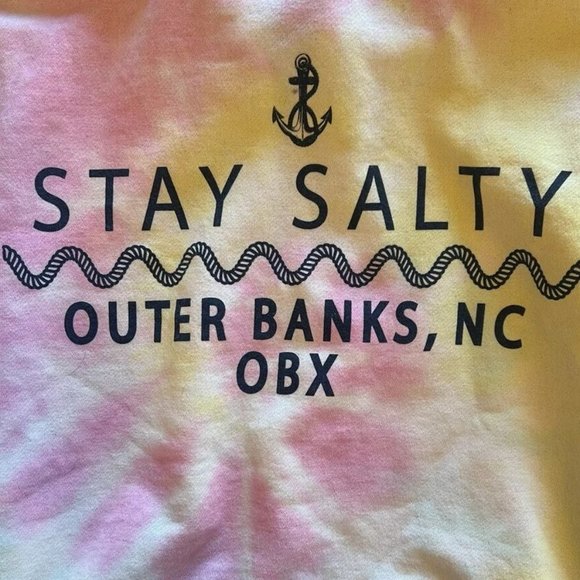 Stay Salty Outer Banks Tie Dye Cropped Sweater Size Small - Picture 2 of 9